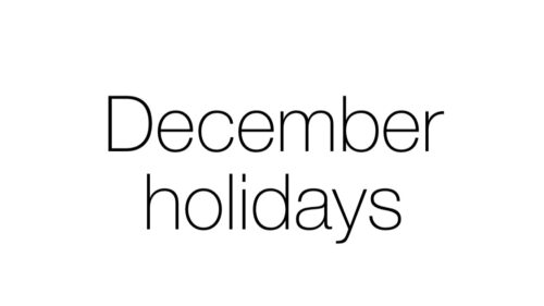 12月定休日&年末年始お休みのお知らせ